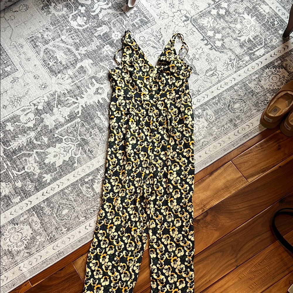 V-Neck Sleeveless Jumpsuit in Viola Floral Madewell